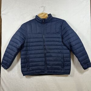 Swiss Tech Men’s XL Blue Cove Lightweight Puffer Jacket Full Zip Insulated